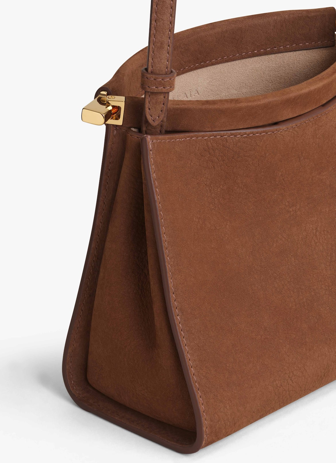 LE CLICK SMALL SQUARE BAG IN NUBUCK  ALAÏA UMBER LE CLICK SMALL SQUARE BAG IN NUBUCK